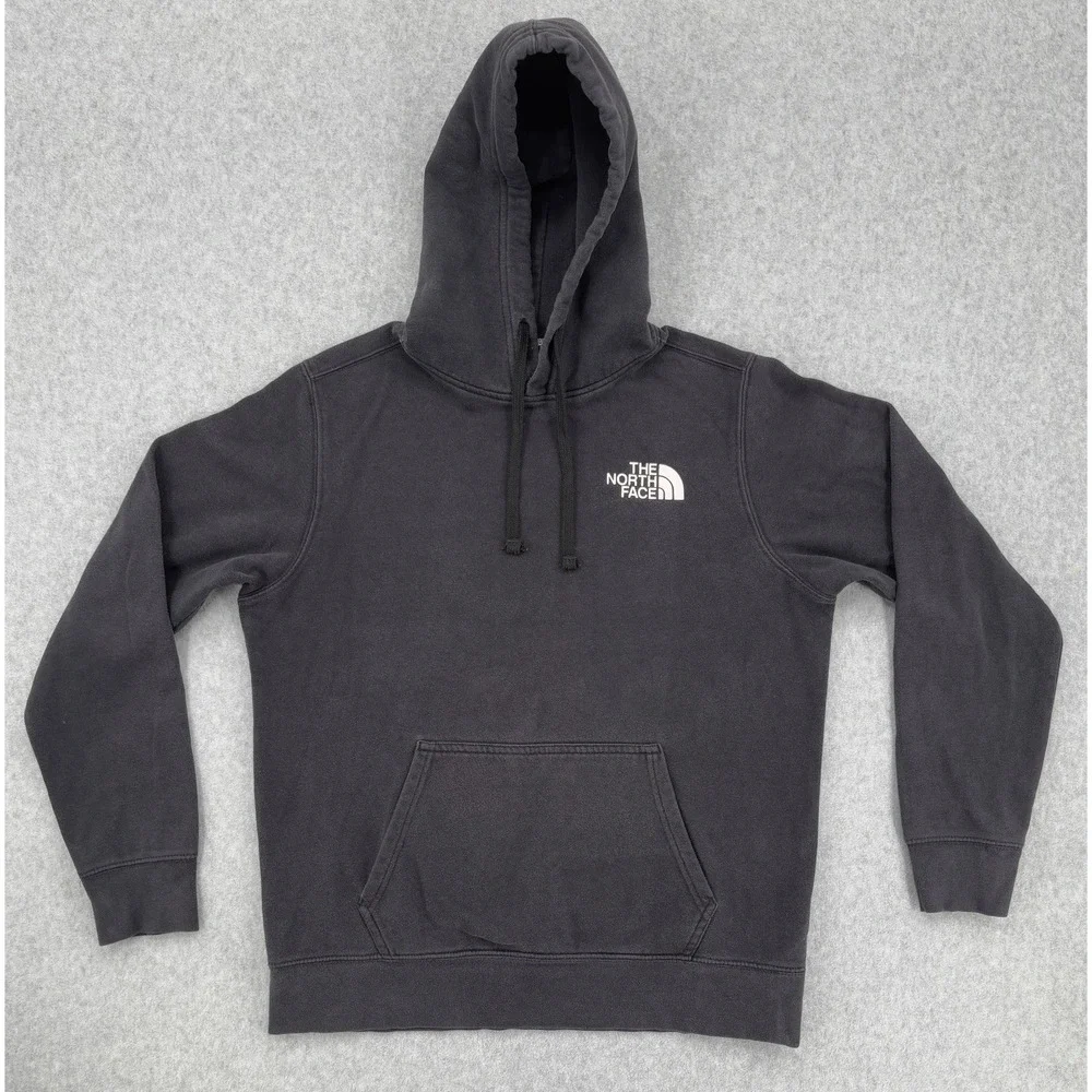 The North Face Box NSE Pullover Hoodie Black Red Logo Men's Medium
